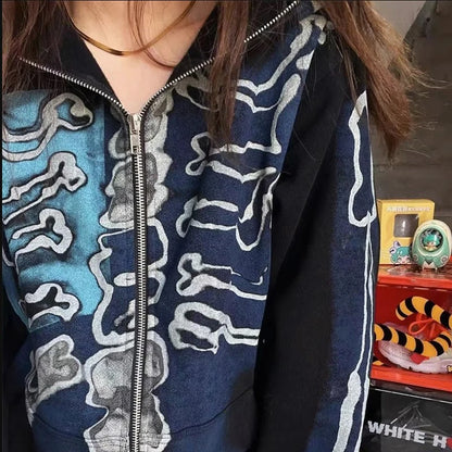 Hoodie CJ Zip Up Cardigan Skull