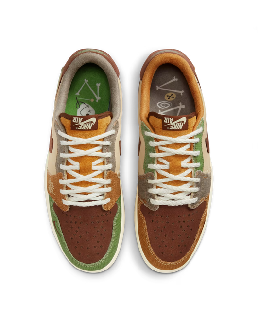 Air Jordan 1 Low Zion Williamson Flax and Oil Green